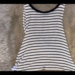 charlotte russe striped cross back tank top